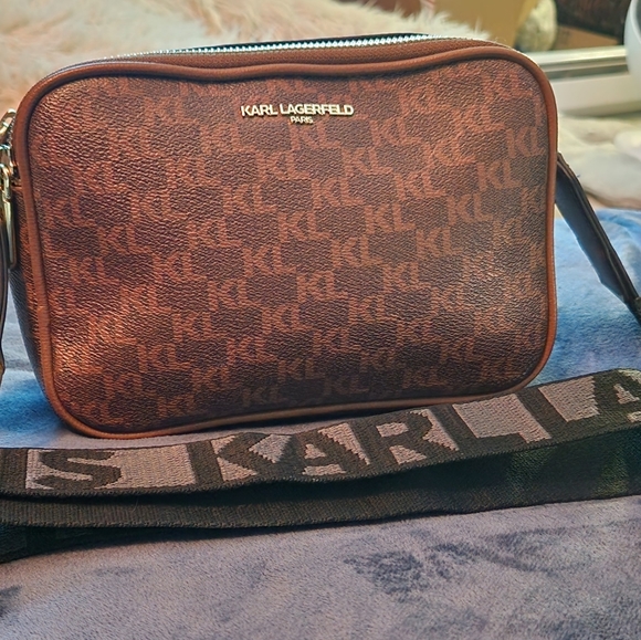 Karl Lagerfeld Monogram purse with long crossbody strap with Name on it. - Picture 5 of 16